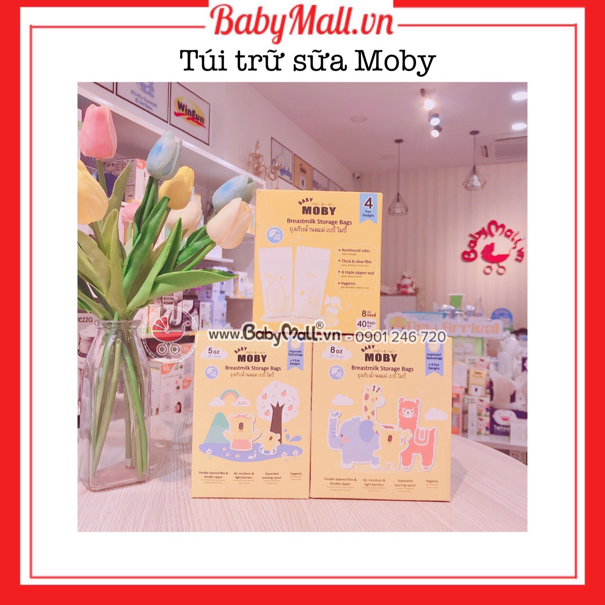 Túi trữ sữa Moby Thái Lan Babymall.vn