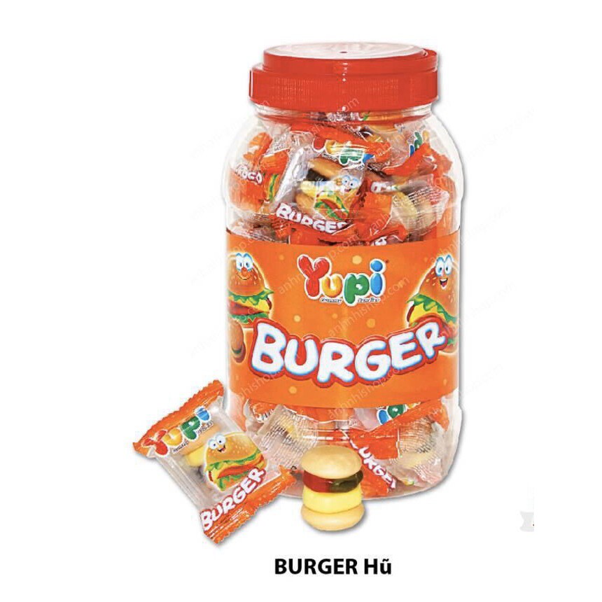 Kẹo dẻo yupi hamburger hủ 36 viên
