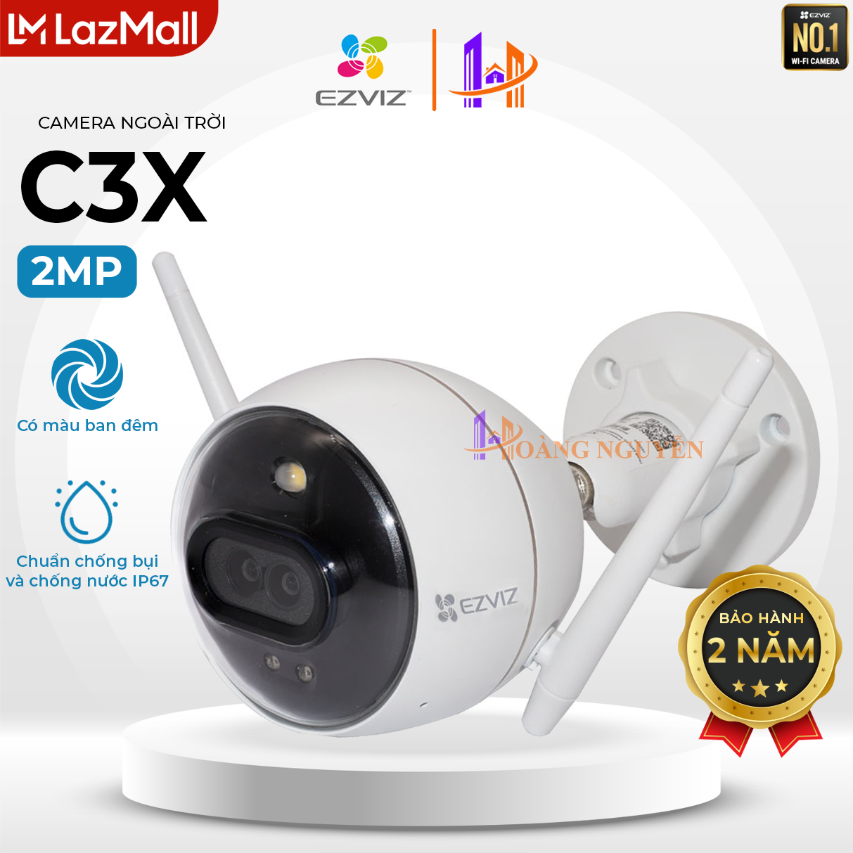 [LAZMALL] Camera IP WIFI EZVIZ C3X 1080P 2.0MP - CS-CV310 2.0MP Công Nghệ AI + Ống Kính Kép Thông Minh - EZVIZ Hoang Nguyen Authorized Store