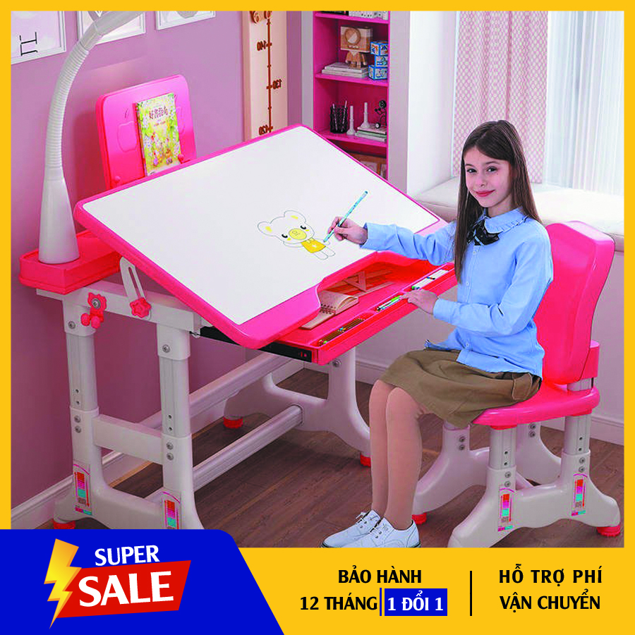 Bộ Bàn Ghế Học Sinh Cấp 1 Thông Minh Chống Gù Chống Cận Bản Lớn Chiều Rộng 80CM