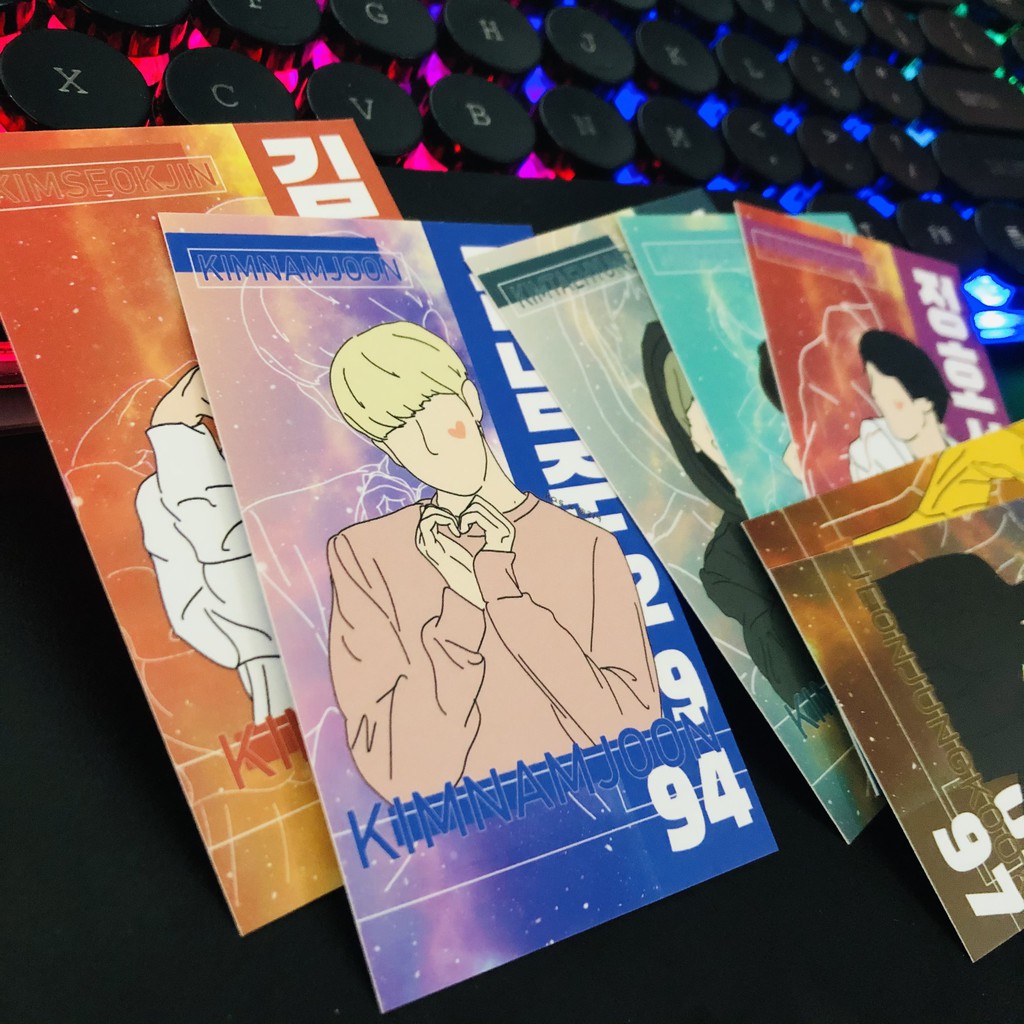 Set 7 tấm PhotoTicket (Card vé) và Photocard BTS mã T2LINEART KAS - KPOP ALL STARS