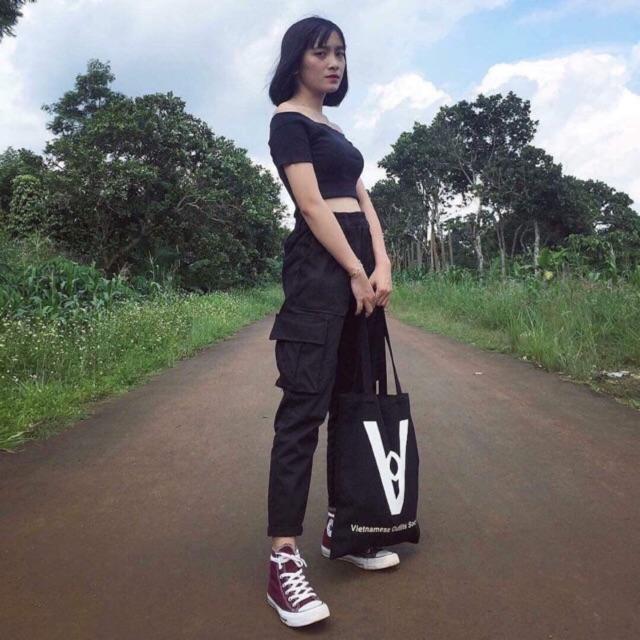 Quần kaki túi hộp phong cách