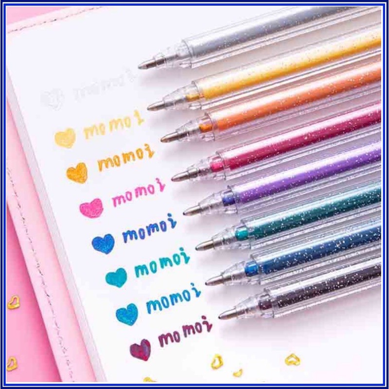 Vỉ 8 cây bút nhũ 8 màu glitter