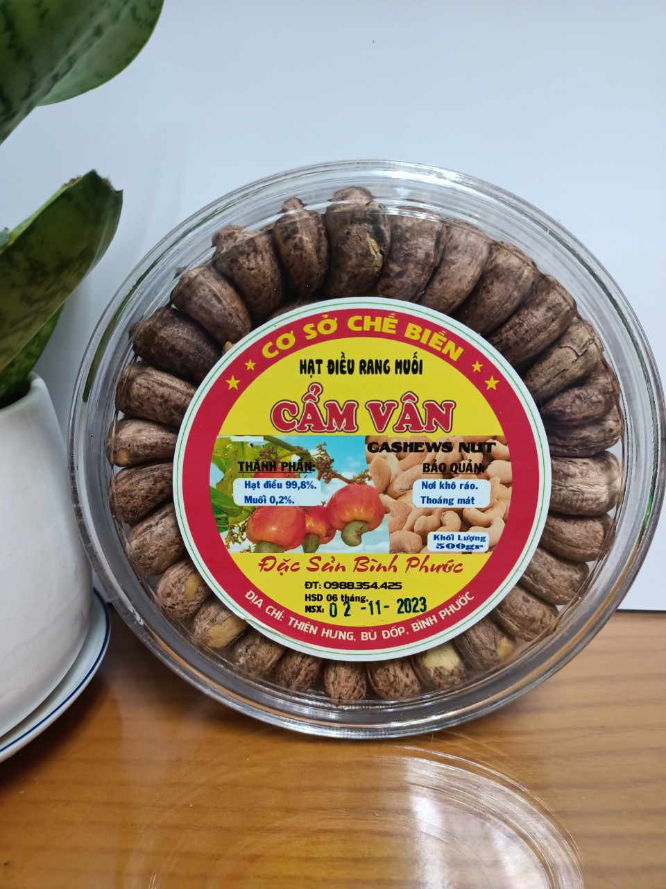 35_Hạt điều rang muối, size hạt lớn, thơm béo, date 1năm, hộp 500gram