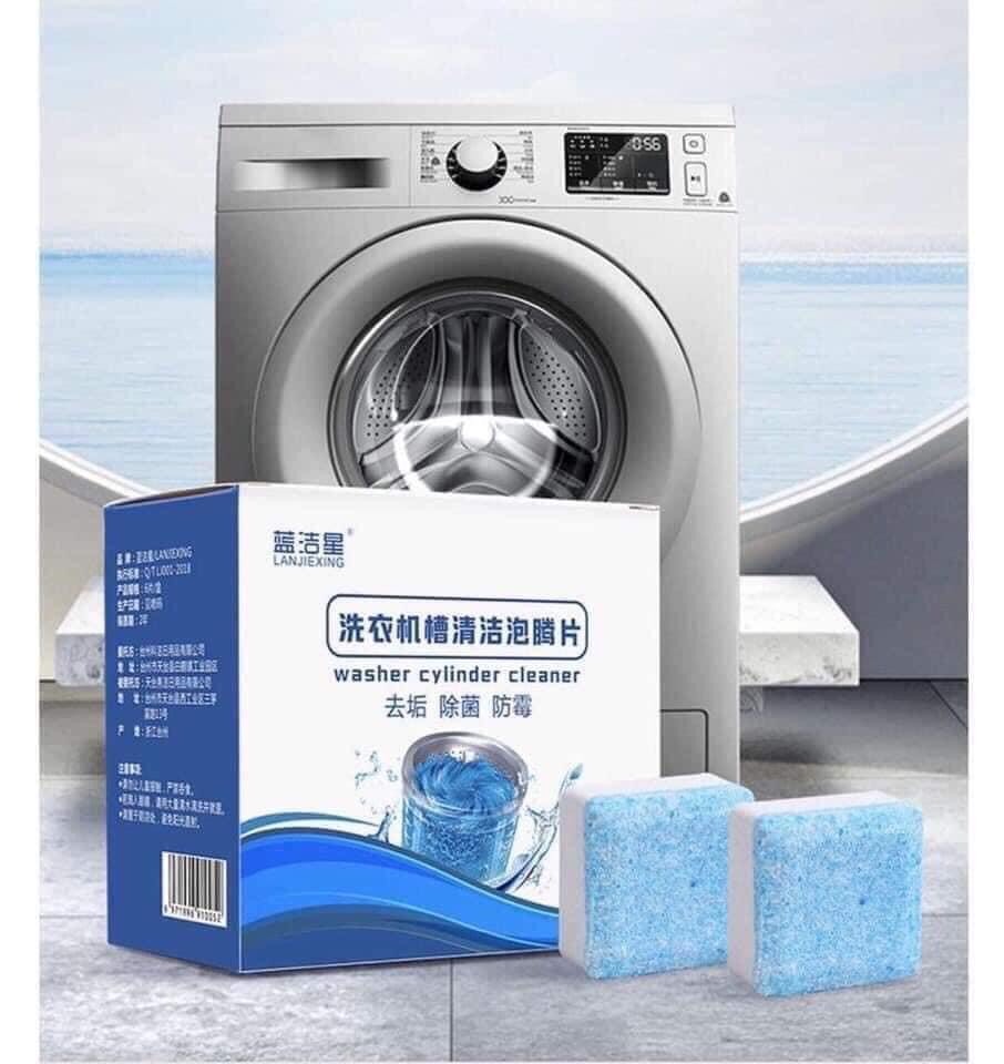 Hộp 12 Viên Tẩy Sạch Lồng Máy Giặt, Chất Làm Sạch Lòng Máy Giặt Nhanh Chóng, Diệt Vi khuẩn và cặn dơ trong lồng máy giặt