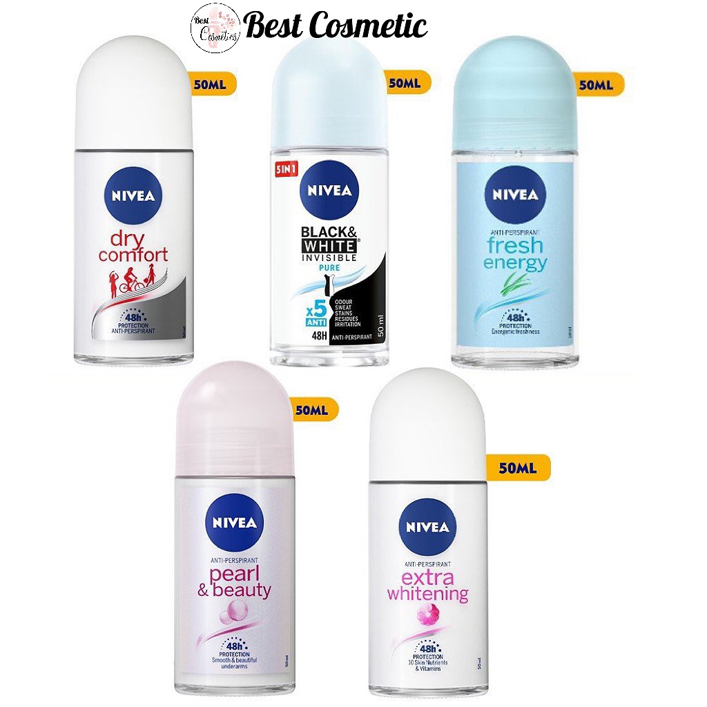 Lăn khử mùi nivea nữ dưỡng da ngăn mùi đủ loại 50ml