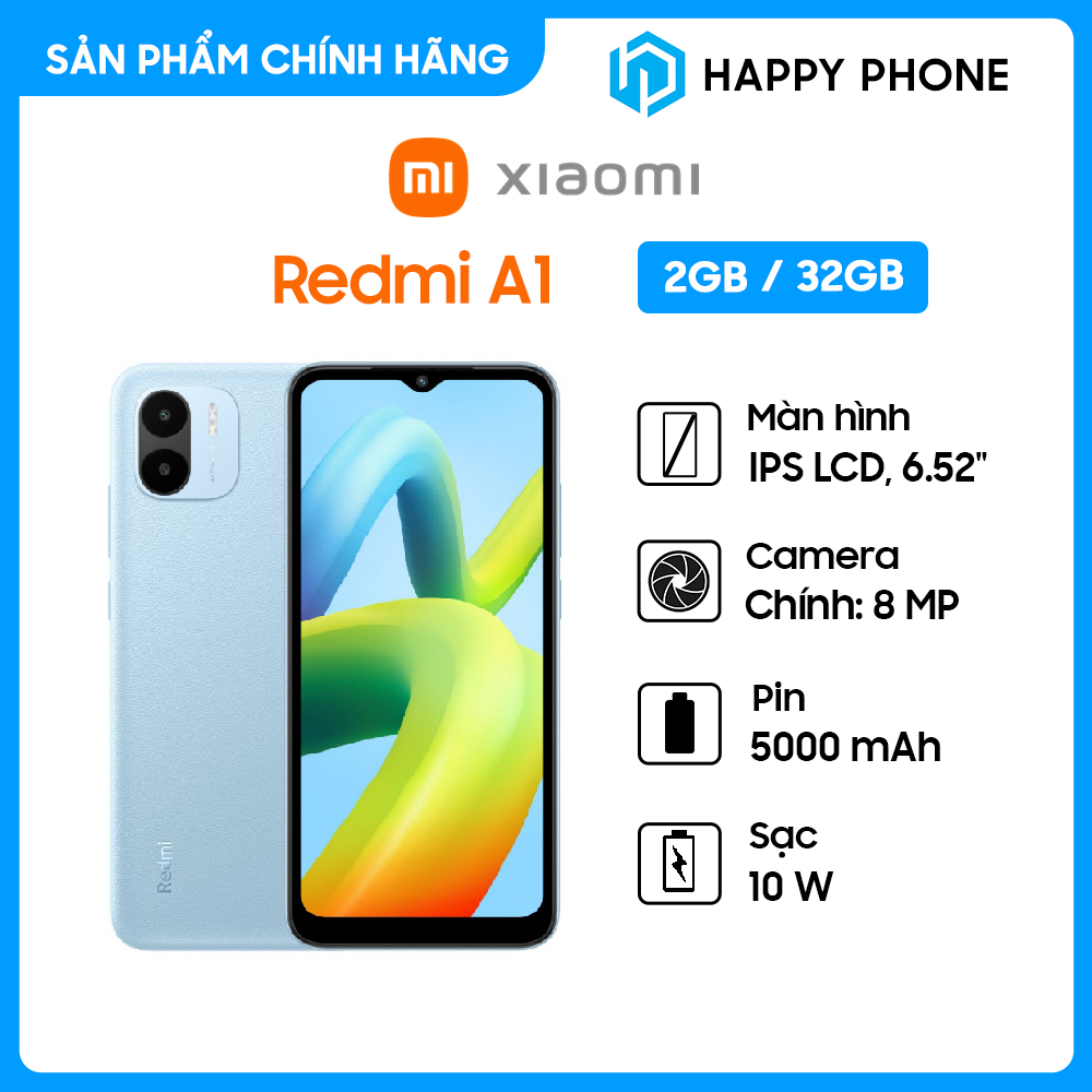 Điện thoại Xiaomi Redmi A1  - Hàng Chính Hãng, Mới 100%, Nguyên Seal | Bảo hành 18 tháng