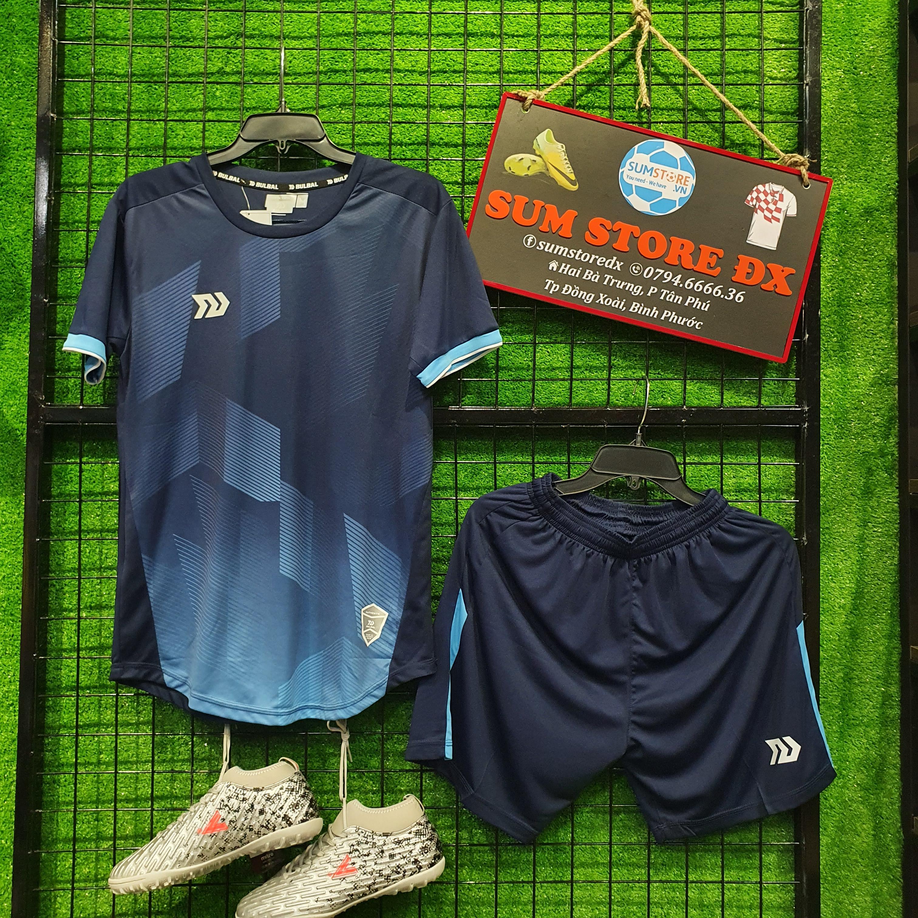 Bộ Đồ Đá Banh –  Áo Bóng Đá Không Logo Bulbal Predator 2 Xanh Đen