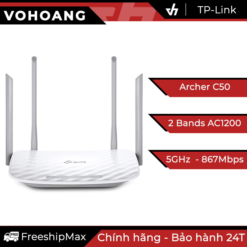 Router Wi-Fi băng tần kép AC1200 TP-LINK Archer C50 - Hãng phân phối chính thức