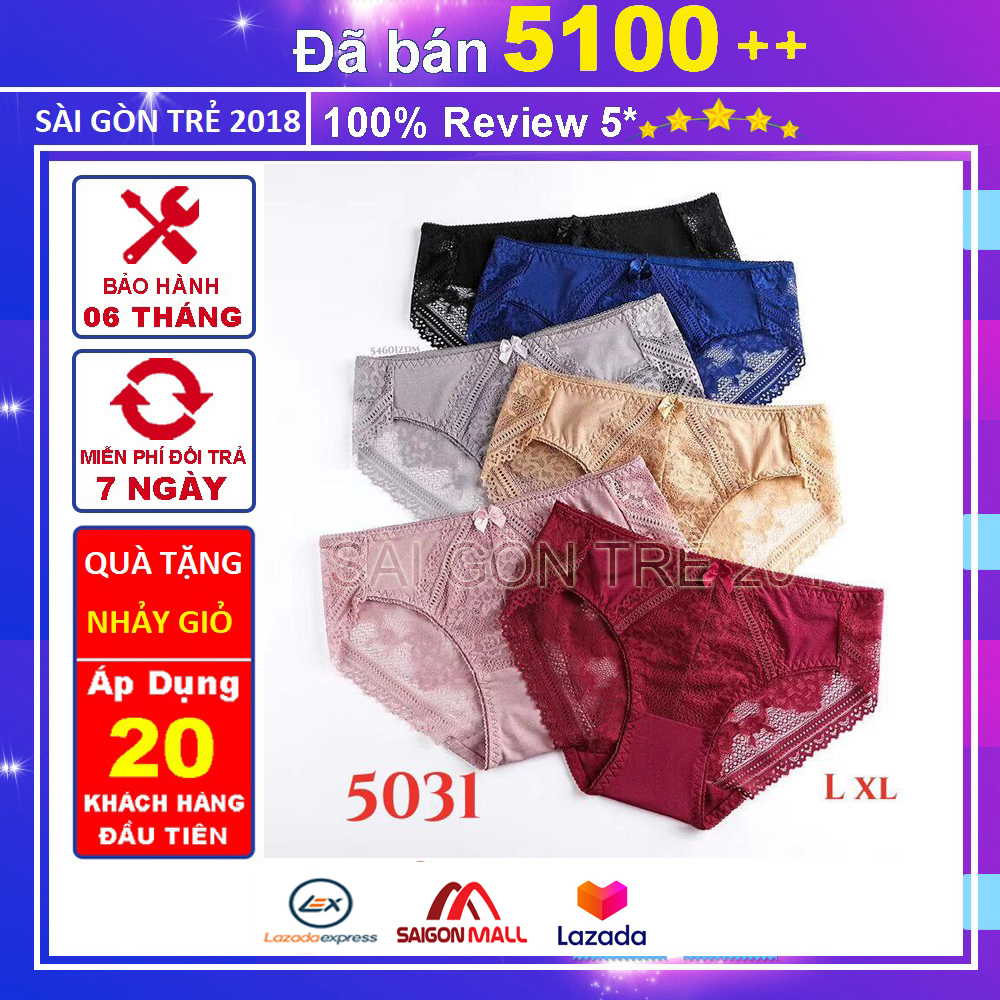 Set 5 Quần Lót Nữ - Quần Sịp Nữ Phối Ren Cao Cấp 5031 [109A119]