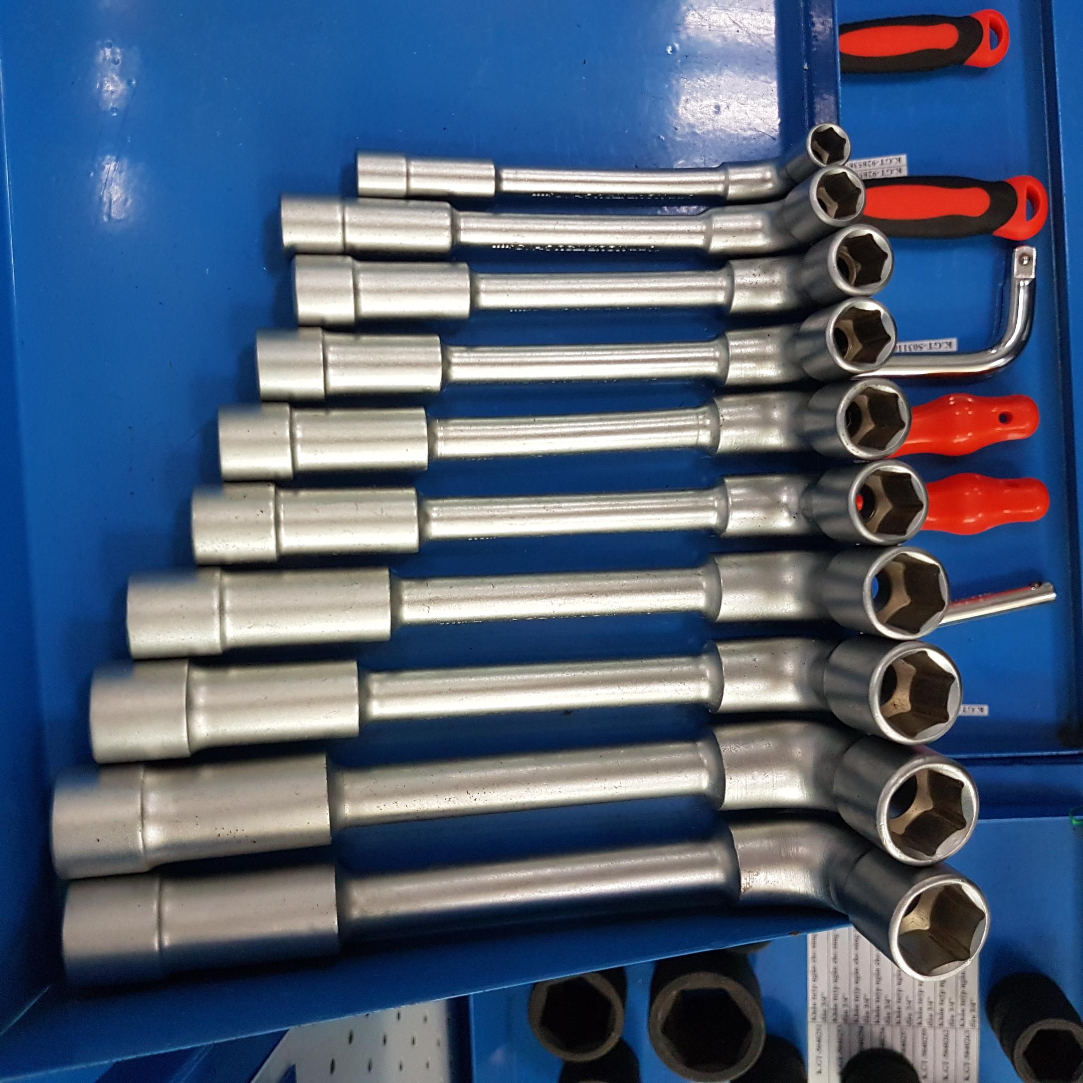 Bộ Tay Vặn Chữ L 8 chi tiết từ 11mm - 19mm hãng Kouritsu Nhật Bản (Cần tuýp điếu)