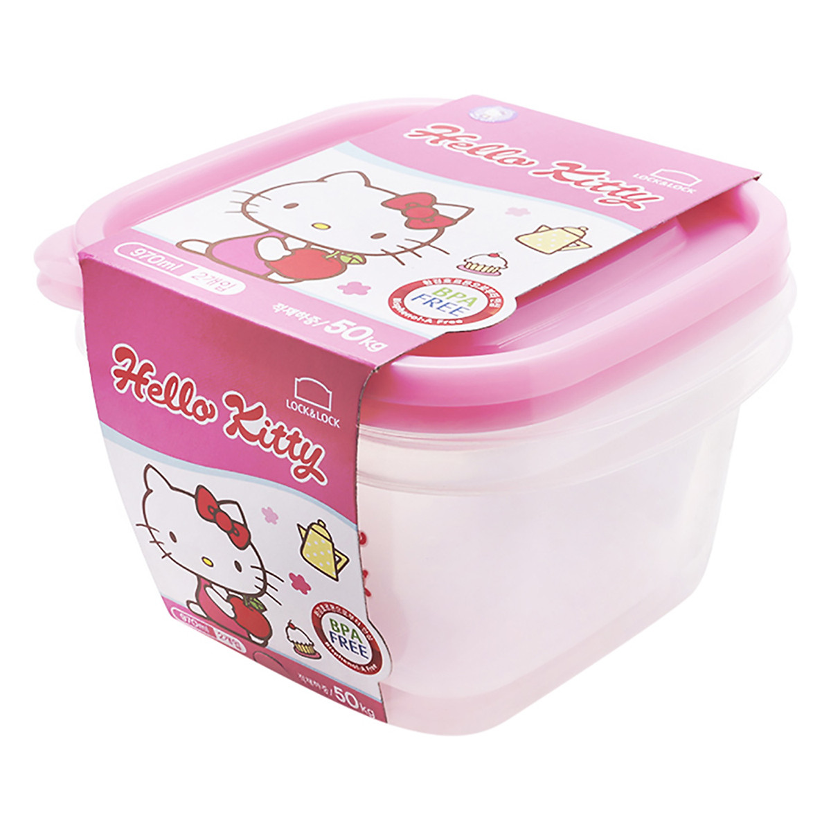 Bộ 2 hộp nhựa hello kitty lock&lock lkt810