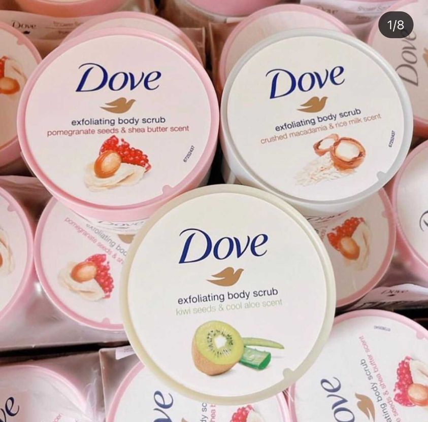 Tẩy da chết dove 3 mùi+2,2% phí lzd