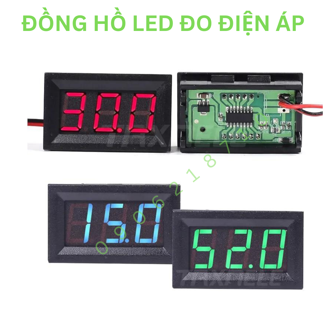 Đồng Hồ Led Báo vôn DC, Đo Điện Áp Một Chiều  0.56 inch