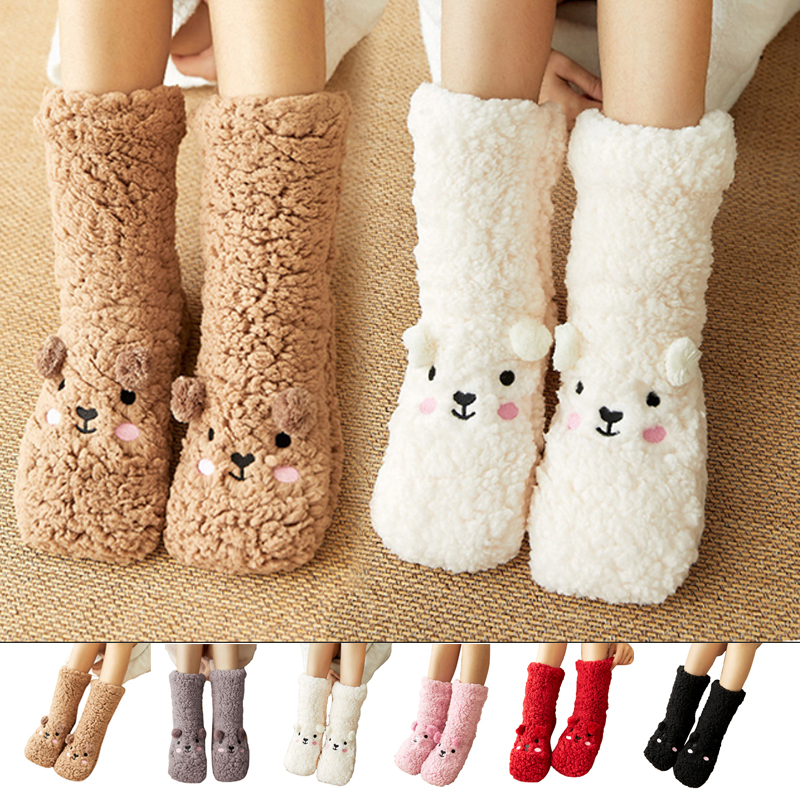 Yw store dép đi trong nhà ngủ bằng nhung ngoại cỡ mùa thu và mùa đông tất đi tuyết