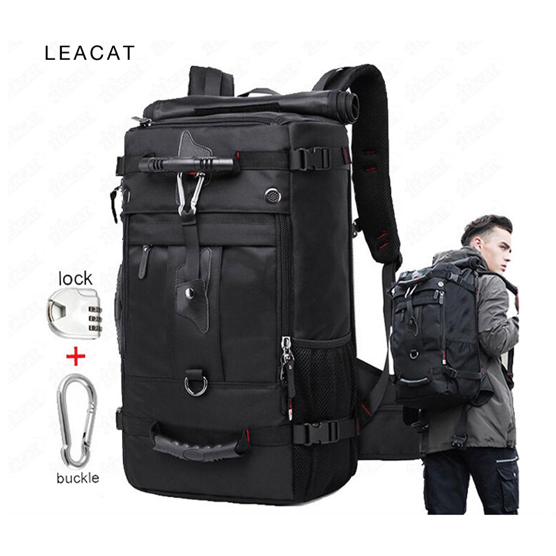Leacat 50L Ba Lô Du Lịch Chống Nước Đa Chức Năng 17.3 Ba Lô Đựng Máy Tính Xách Tay Hành Lý Ngoài Trời Túi Cho Nam Nữ