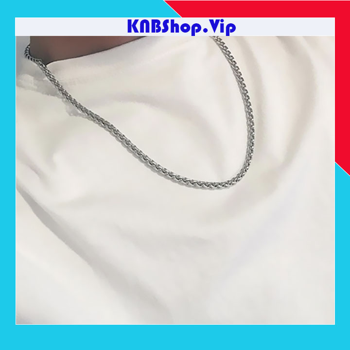 DÂY CHUYỀN NAM INOX KIỂU BÔNG DỪA 4LY- độc đáo, cá tính - đẹp, không đen, không gỉ