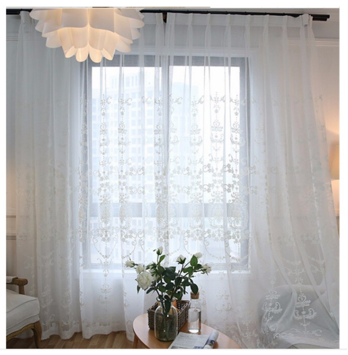 [HCM]Rèm voan trang trí - voan cổ điển trắng phong cách châu âu