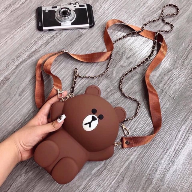[ HÀNG LOẠI 1] Túi Gấu - Túi Xách nữ - Túi Đeo Chéo Silicon Hình Gấu Brown Bear Cỡ Lớn Kèm 2Dây Đeo Chéo