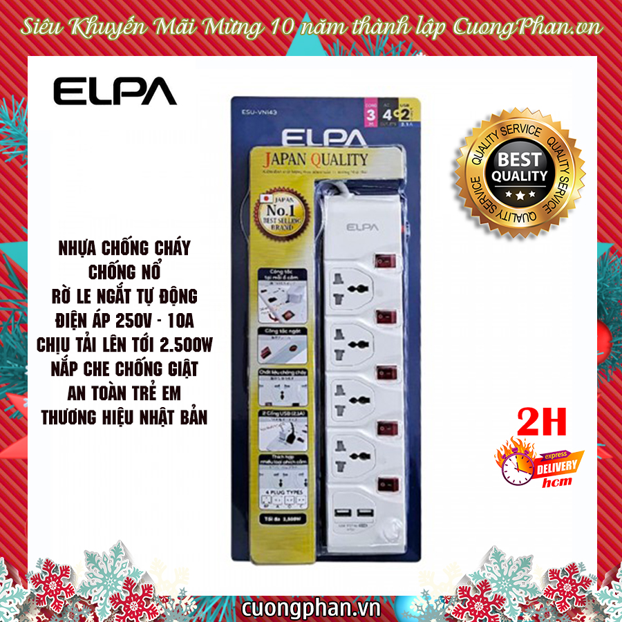 Ổ Cắm Điện An Toàn ELPA - Chống Cháy Chống Giật, Rờ Le Ngắt Tự Động - Thương Hiệu Đến Từ Nhật Bản
