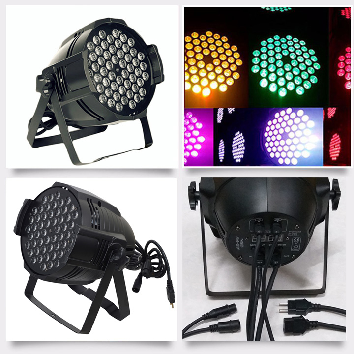 Đèn led sân khấu vũ trường Flat Par Light 54 Led Full màu 1W 1.5W 3W cảm biến âm thanh. Tổng khối lượng sản phẩm: 1.9KG.