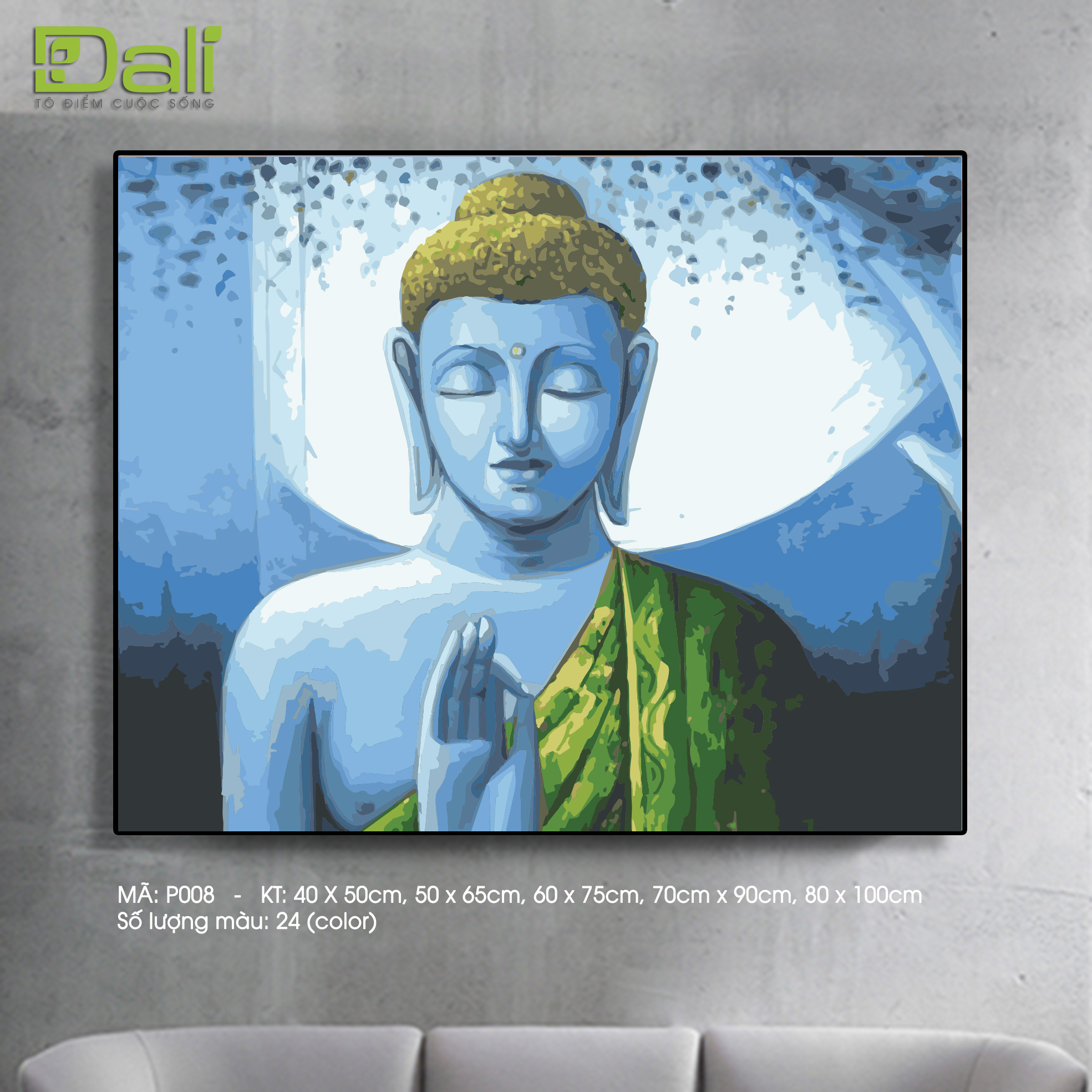 Tranh treo tường tự tô màu số hóa DALI Tranh Phật Giáo P008