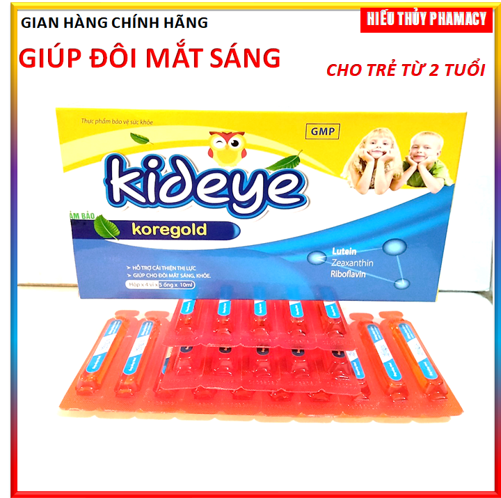 Siro Bổ mắt Kideye - Giúp Cho Đôi Mắt Sáng, Khỏe  Hỗ trợ cải thiện Thị Lực - cho bé từ 2 tuổi Hộp 20 ống