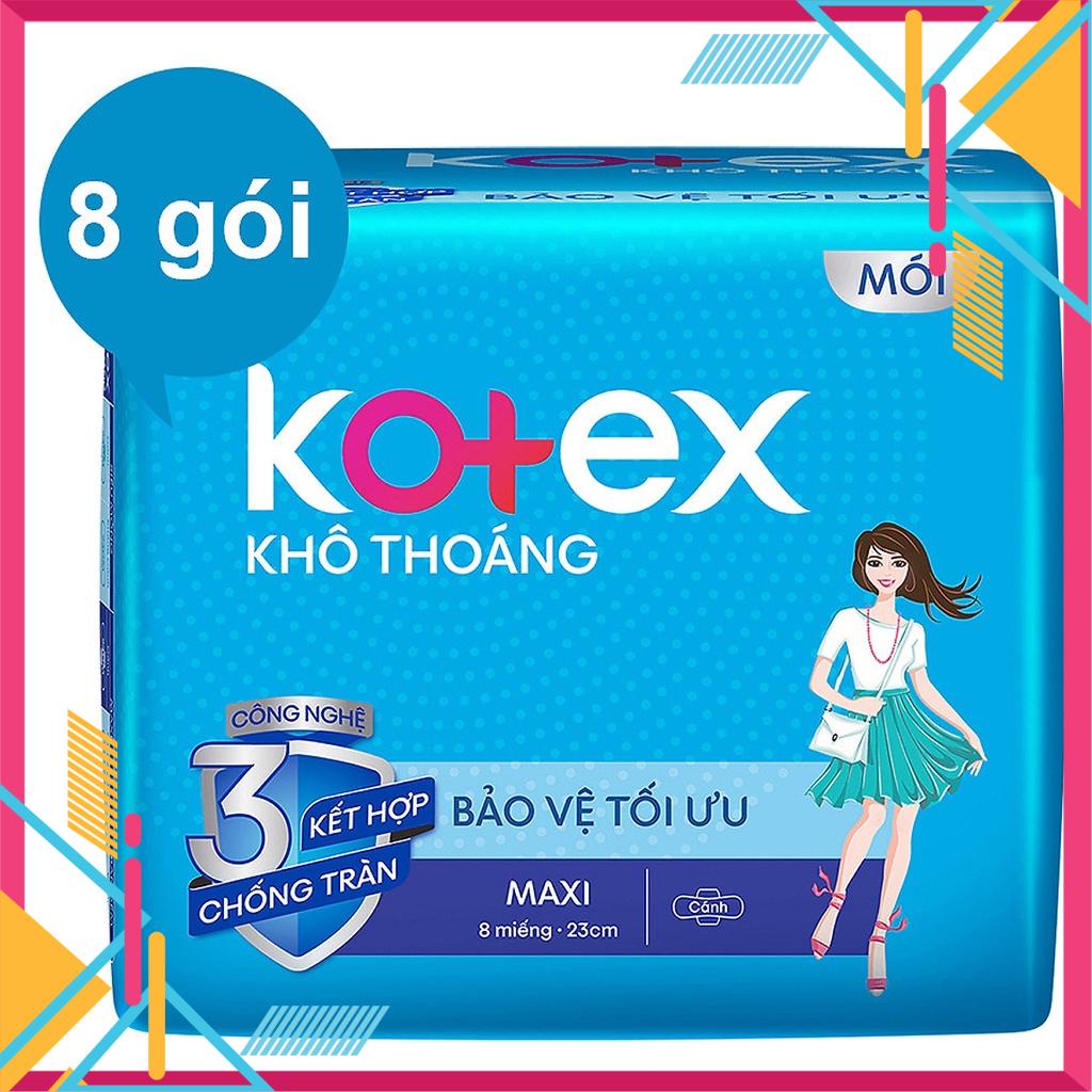 Lốc 8 gói băng vệ sinh kotex khô thoáng maxi cánh