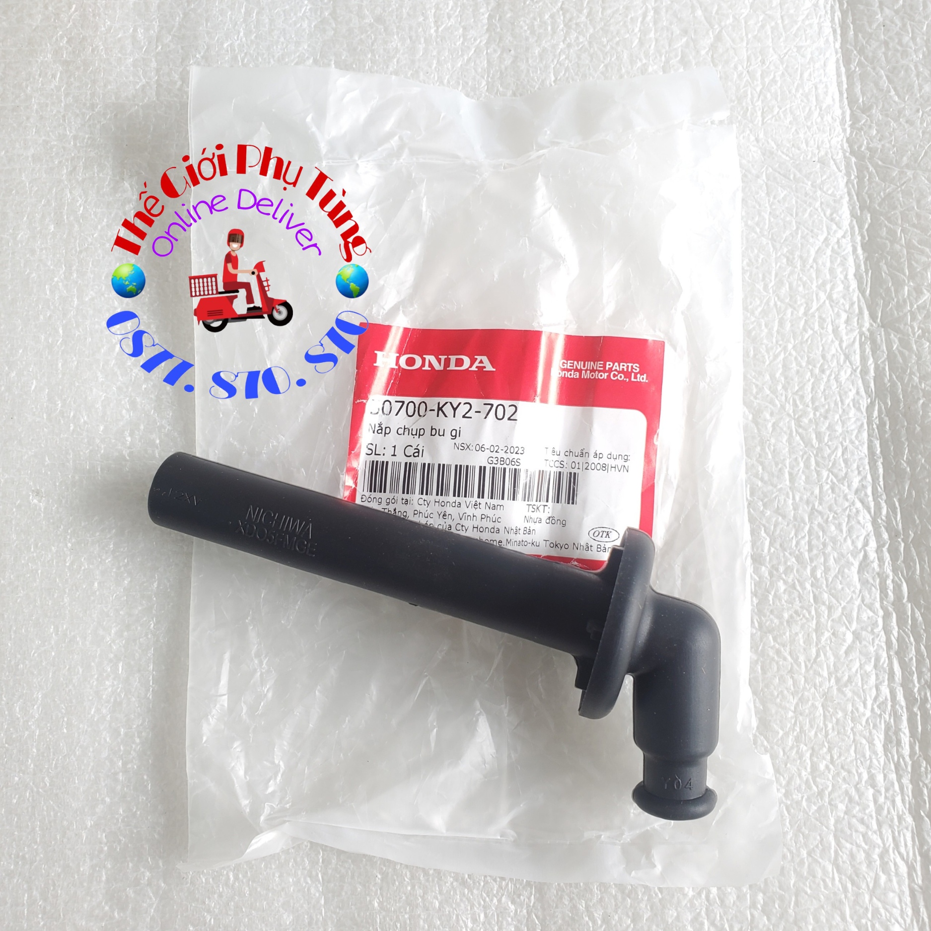 Nắp đậy, chụp bugi sonic, winner v1, v2, v3 zin honda - 30700-ky2-702