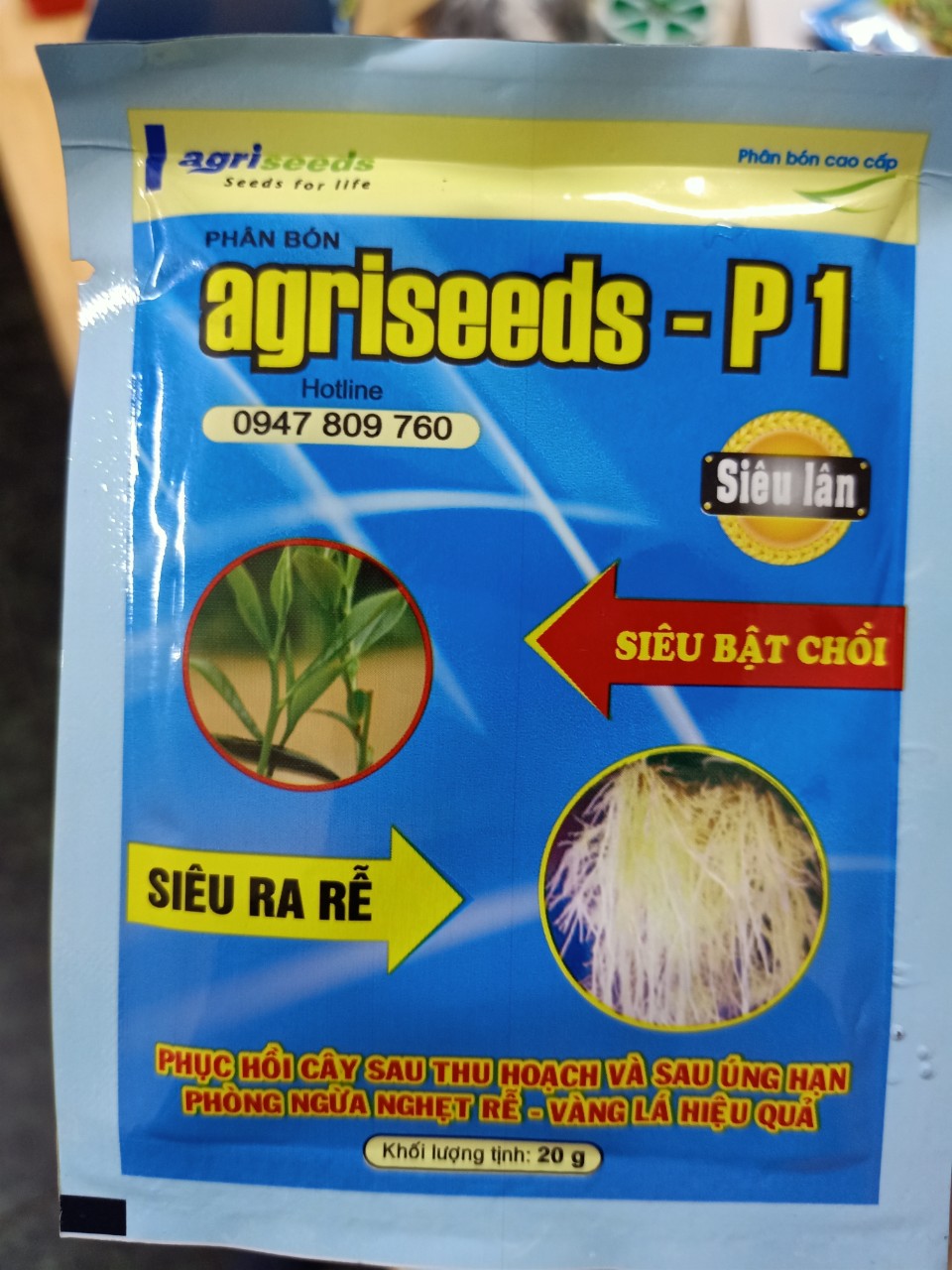 Siêu Lân Agriseeds -P1 10-60-10 + Te Gói 20 grm bộ 10 gói