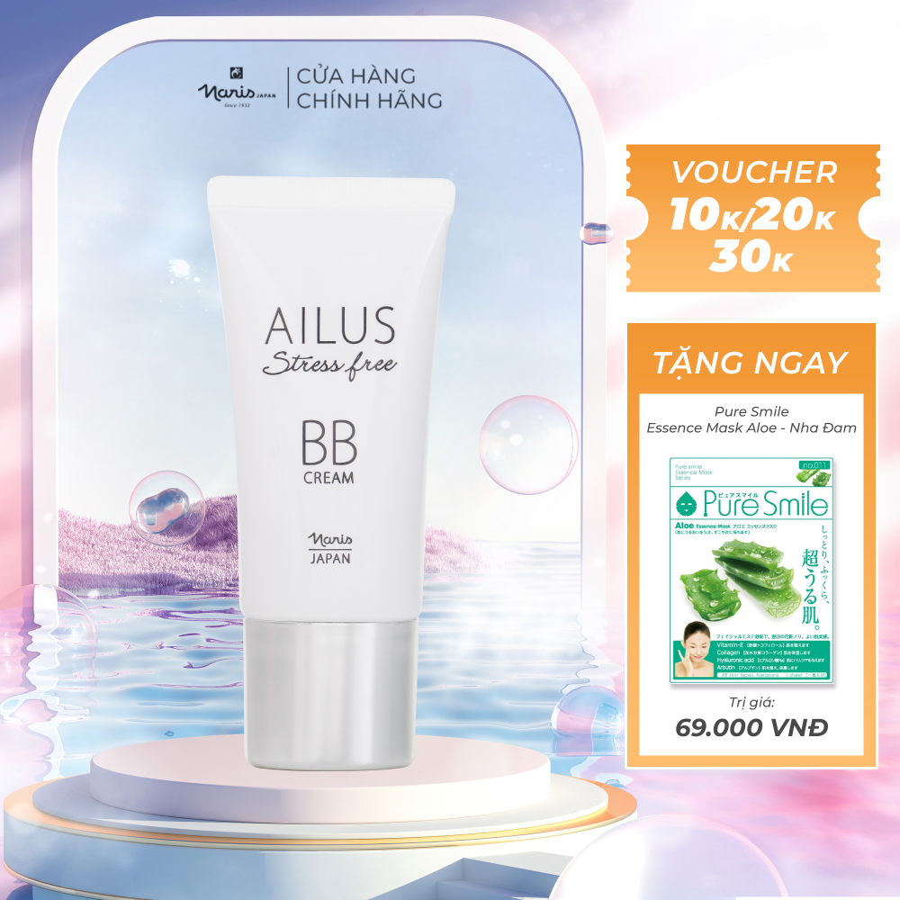 Kem Nền Trang Điểm Đa Chức Năng Naris Ailus Stress Free BB Cream 30g