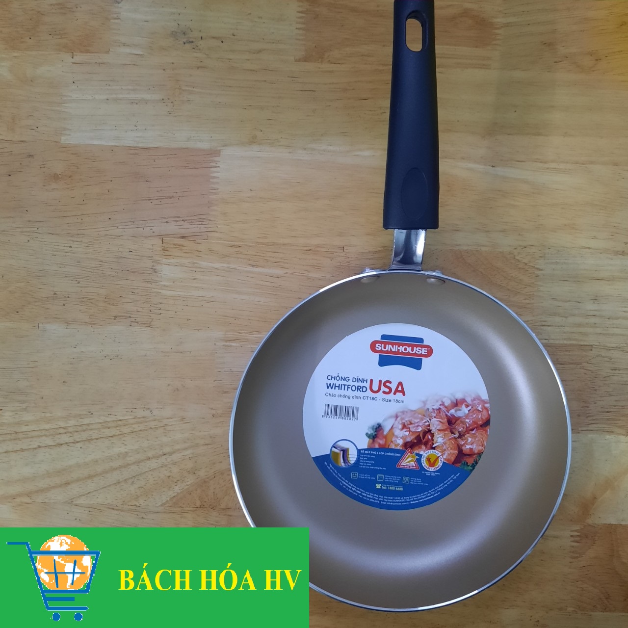 Chảo chống dính sunhouse 18cm - bach hoa hv