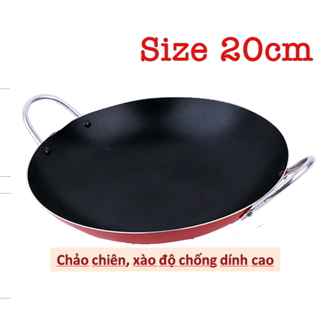 [Hỗ trợ đổi trả chảo bị lỗi]Chảo 2 Quai (D = 20CM) Chất Lượng Cao -chảo xào- chảo chiên- Chảo Hợp Kim Nhôm Chống Dính, Siêu Bền và Khả Năng Chịu Nhiệt Cao