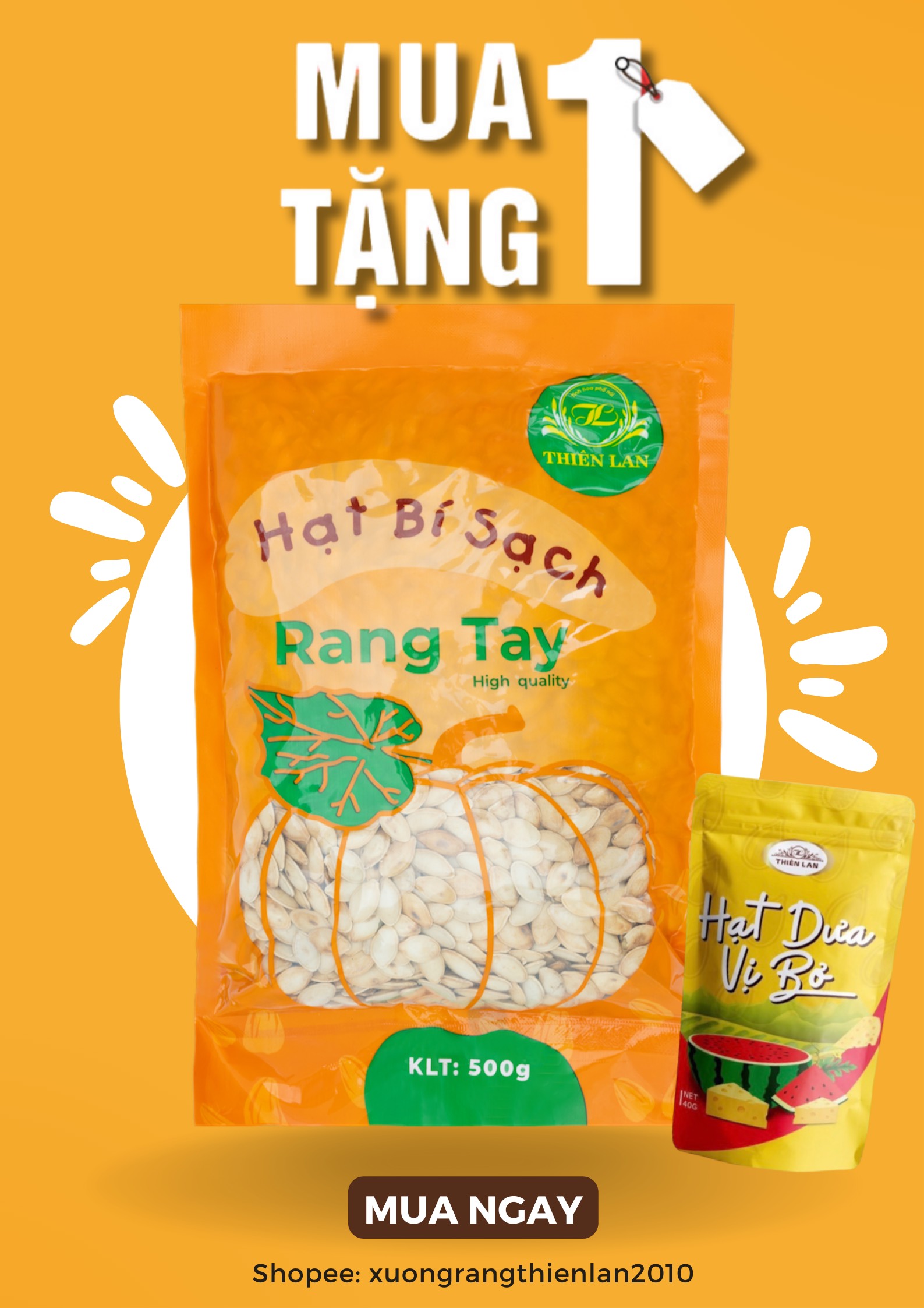 Hạt bí rang tay thiên lan