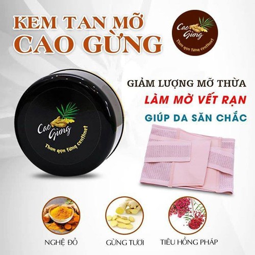 [ TẶNG KÈM ĐAI ] KEM TAN MỠ CAO GỪNG  TẶNG KÈM ĐAI NỊT BỤNG GIẢM MỠ - EO THON DÁNG ĐẸP