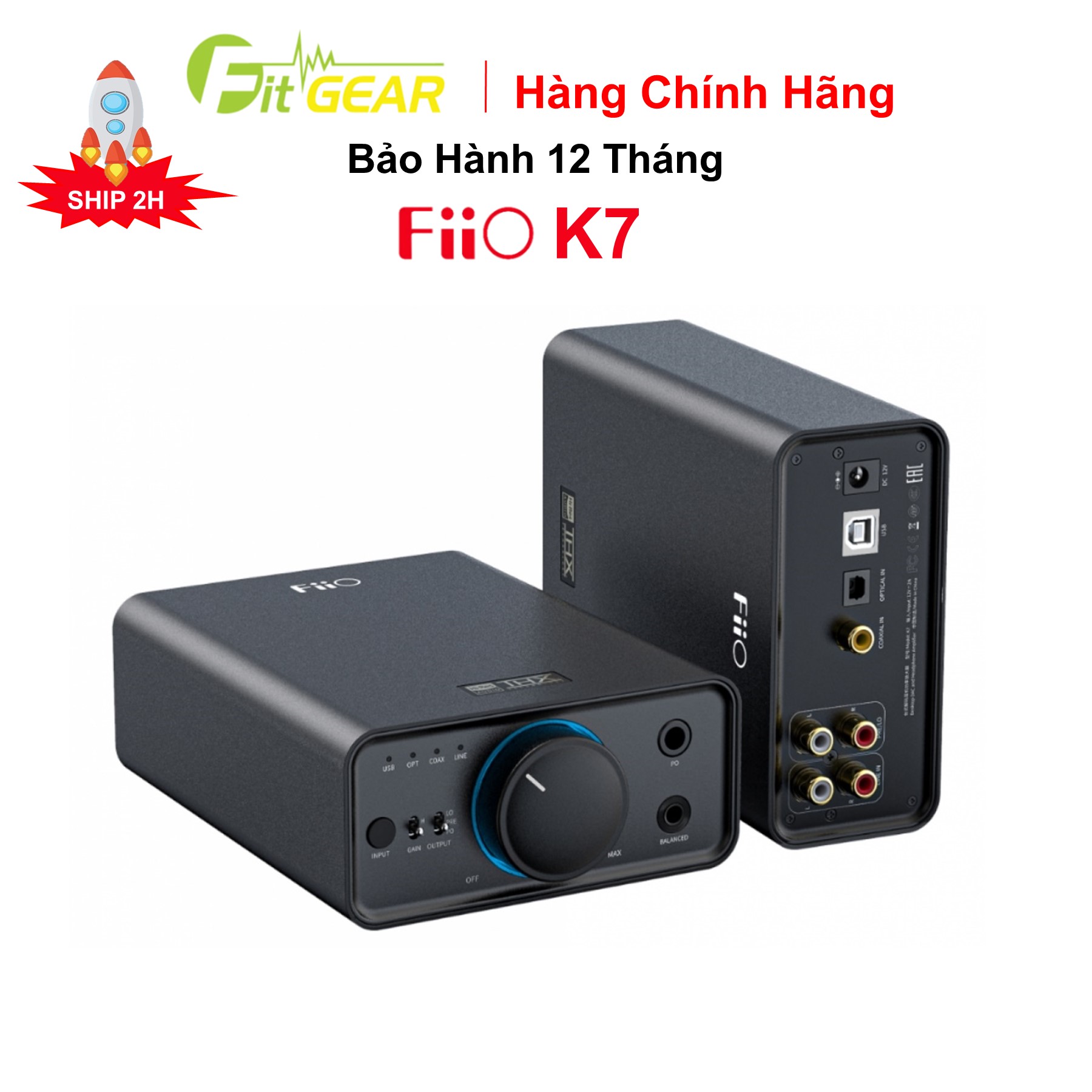 Bộ giải mã âm thanh dac/amp fiio k7 chính hãng