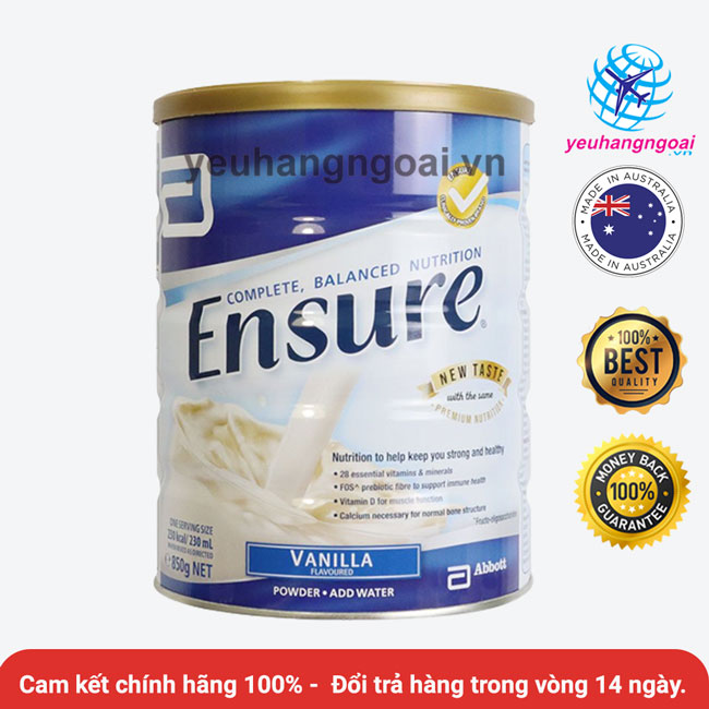 Sữa bột ensure úc 850g .