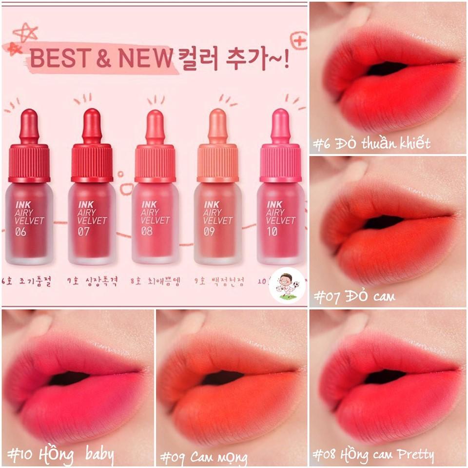 Son Kem Lì Nhẹ Môi, Mịn, Bền Màu Peripera Ink The Airy Velvet Hàn Quốc