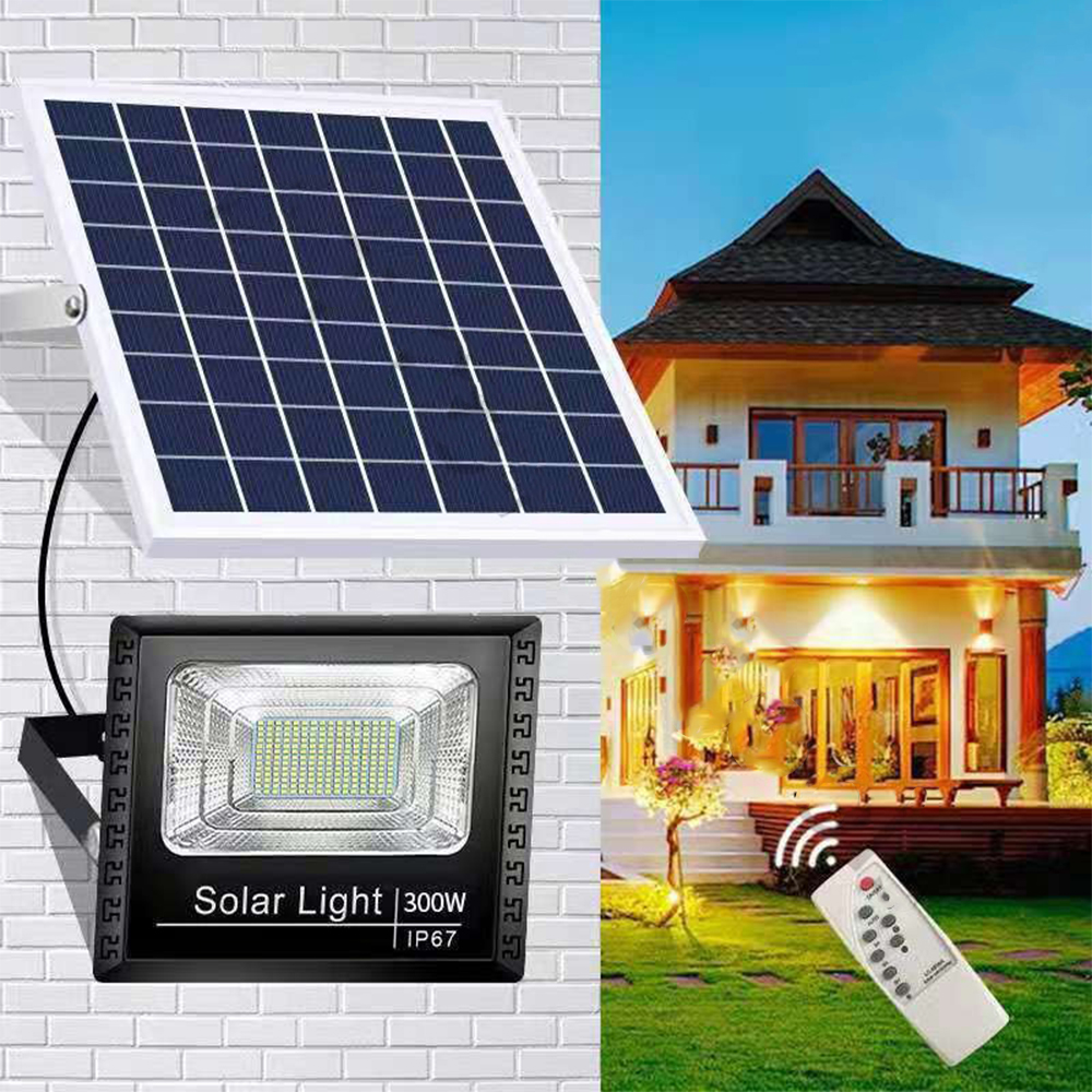 【Giao hàng trong vòng 24 giờ】 Đèn pha led Năng Lượng Mặt Trời công suất 100w kèm tấm pin rời có remote có cảm biến tự động dây nối đèn năng lượng mắt trời đèn năm lượng mặt trời 100w