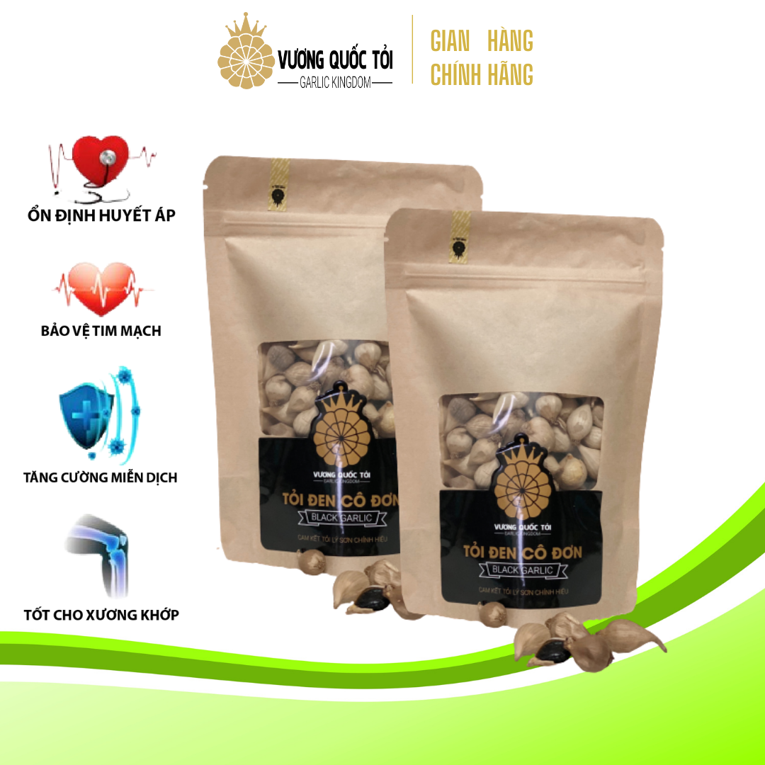 [Combo 2 túi x 400g ]Tỏi Đen Cô Đơn Lý Sơn chính gốc- chính hiệu Vương Quốc Tỏi - quà tặng sức khoẻ, Tăng sức đề kháng, giảm nguy cơ ưng thư, đau dạ dày...Túi kraft 2x400g