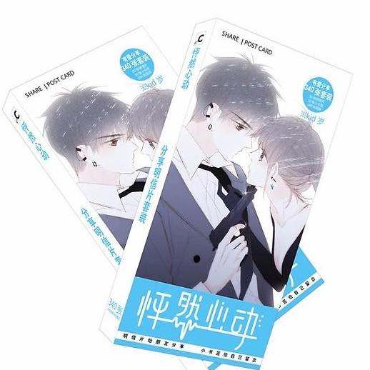 Postcard con tim rung động ver 3 hộp ảnh bộ ảnh có ảnh dán sticker lomo bưu thiếp