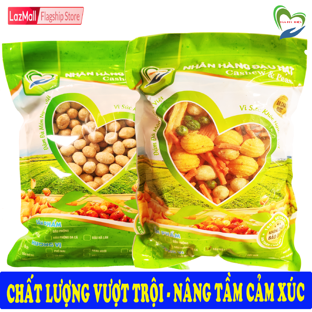 Combo 2 Túi ZIP 2 Vị: Đậu Phộng Da Cá Cốt Dừa 500GR và Ngũ Cốc Thập Cẩm Funmix 405GR Tâm Đức Thiện Thực Phẩm Đóng Gói Đóng Hộp Ăn Liền đồ ăn vặt Lazada bánh kẹo quà Tết
