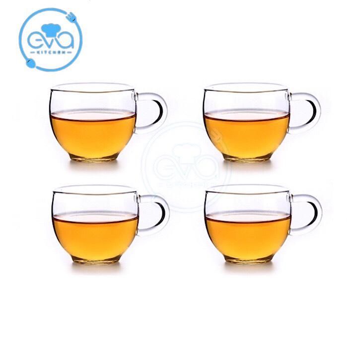 Bộ 4 tách trà thủy tinh chịu nhiệt cao cấp