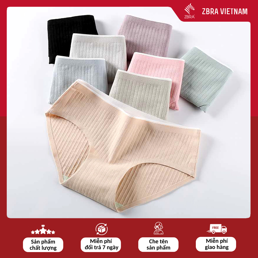 Quần lót nữ cotton không đường may, không viền, thiết kế gân tăm thoáng khí thấm hút mồ hôi - ZQ288