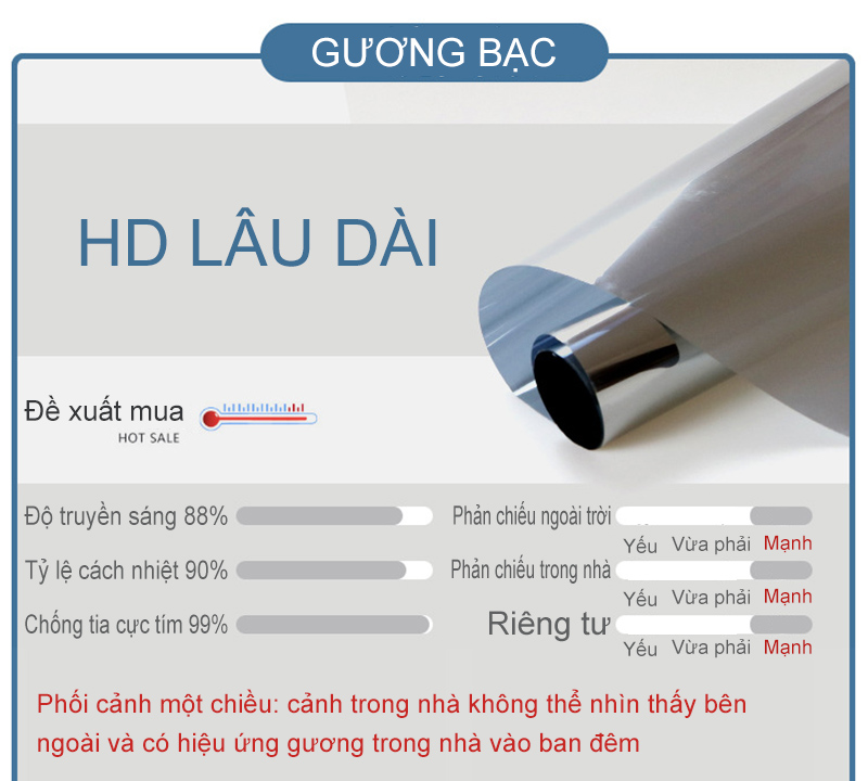 [HCM][Khoảng 100x70CM] Dùng được cho ô tô và nhà Chống cháy nổbảo vệ khỏi ánh nắng mặt trờiChống tia cực tím Phim che nắng Xe hơi Phim che nắng Xe hơi Kem chống nắng【Gương bạc】