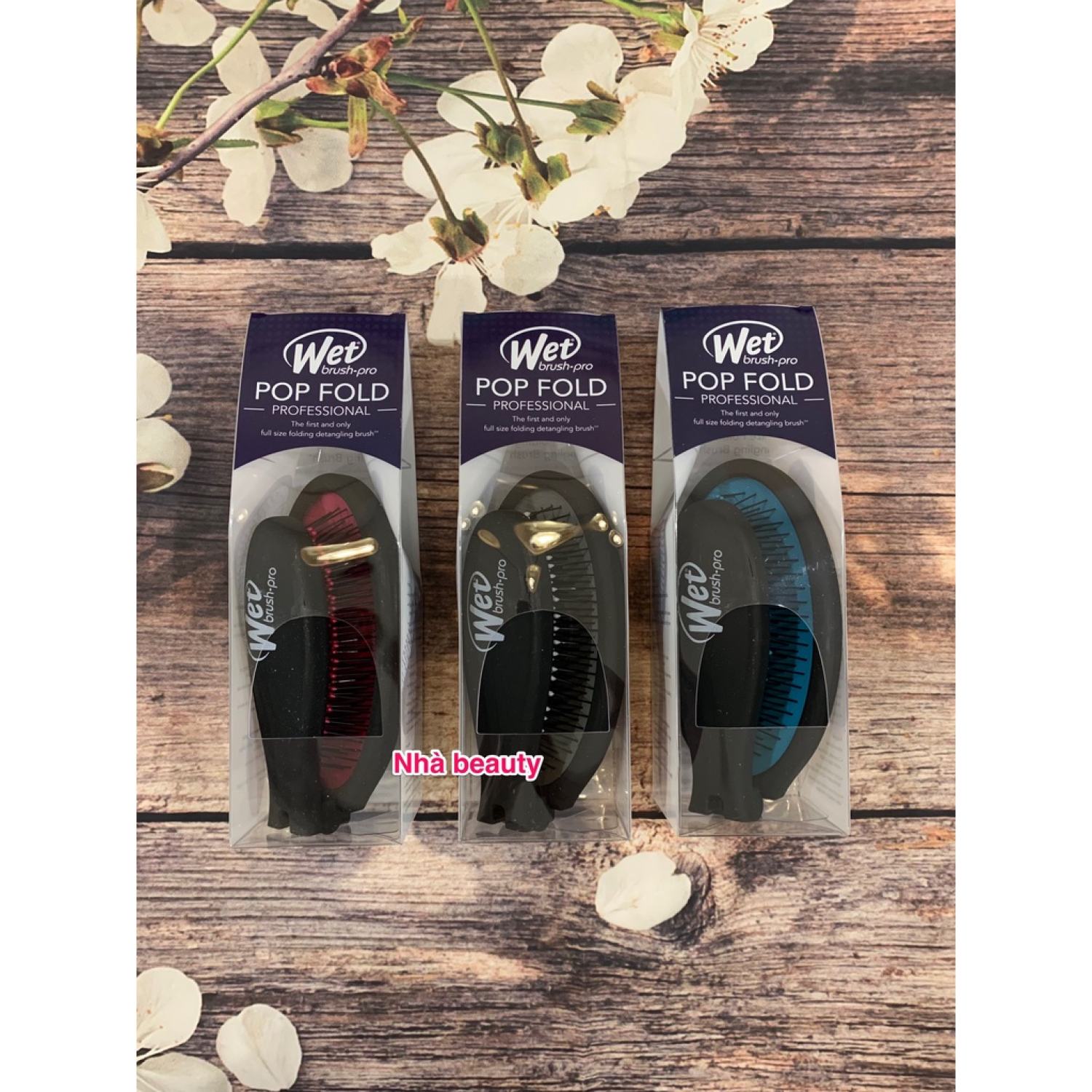 Lược chải tóc gấp gọn full size Wet brush Pop fold Professonal