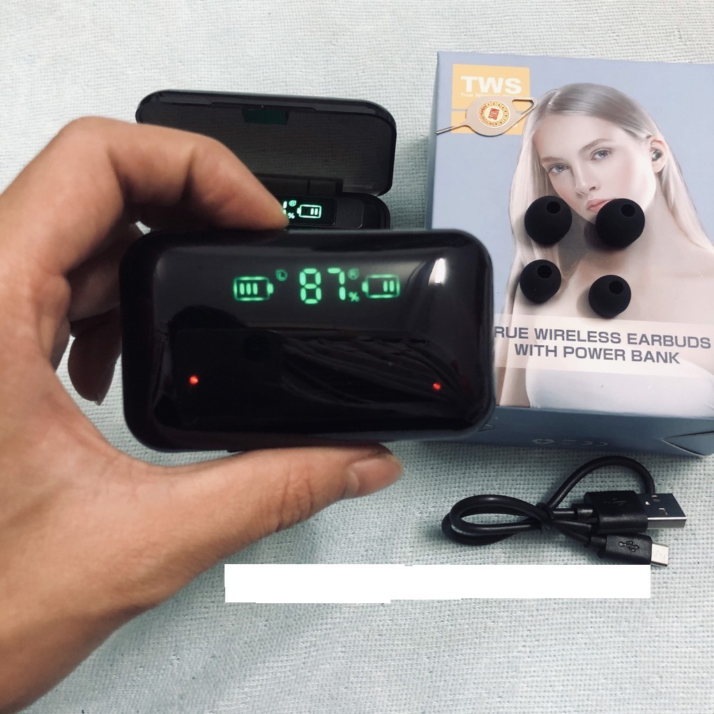 Tai nghe f9 pro bluetooth v5.2 kiêm sạc dự phòng