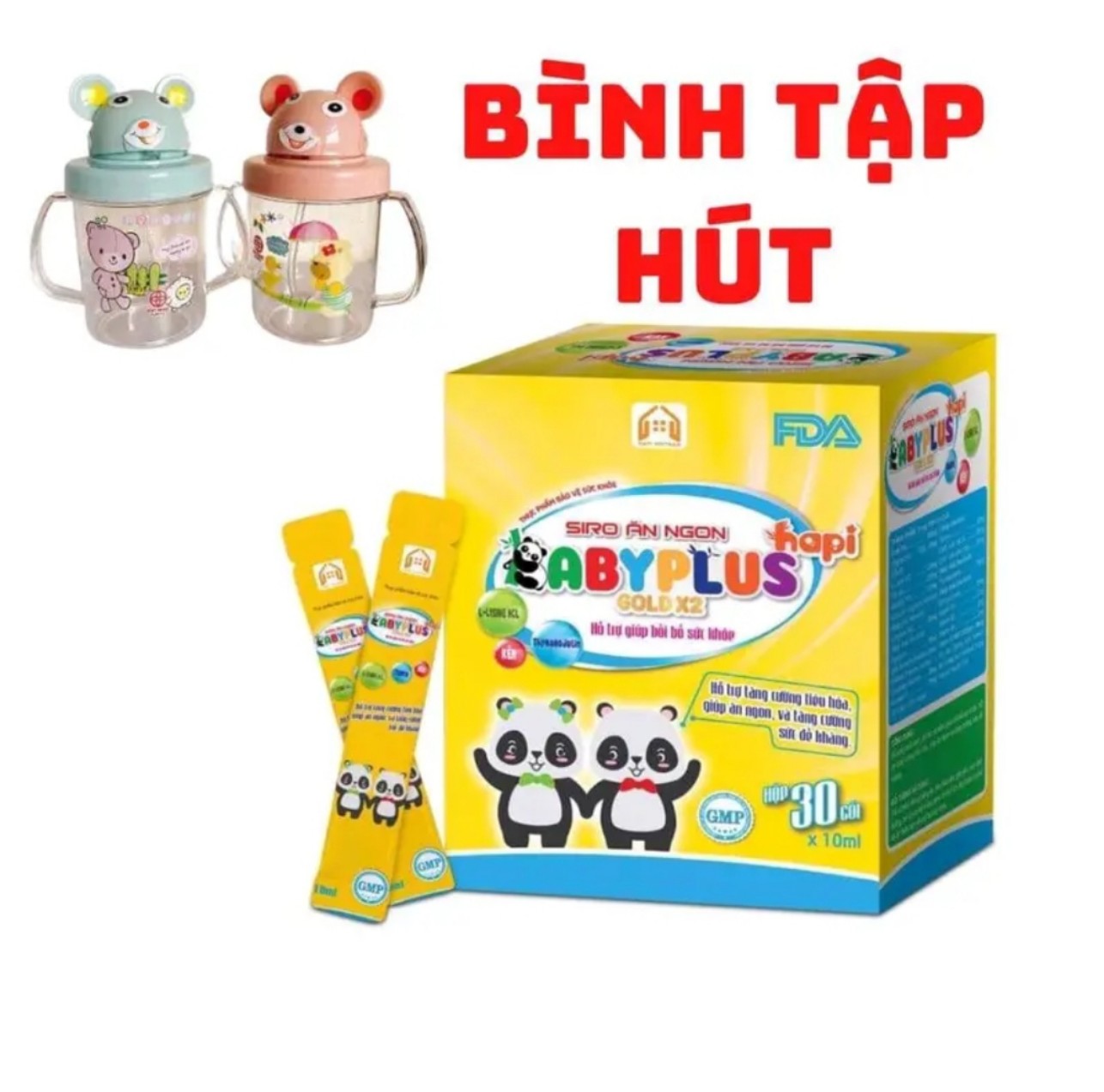 BabyPlus [ Tặng Bình Nước] Siro Ăn Ngon Hết Biếng Ăn Baby Plus Giúp Bé Tăng Đề Kháng, Hỗ Trợ Tiêu Hoá, Phát Triển Trí Não
