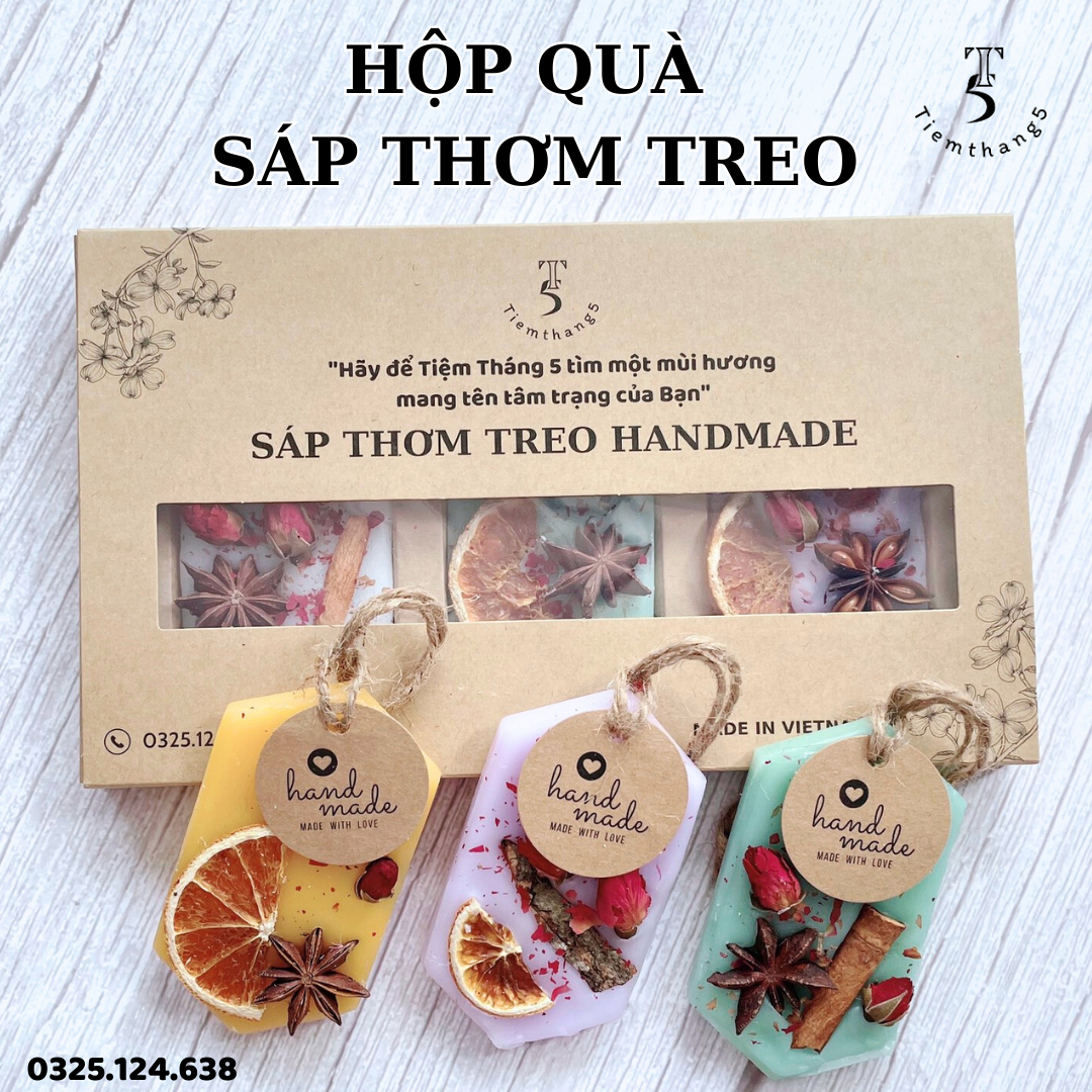Hộp combo 3 sáp thơm treo dùng làm quà tặng | tiệm tháng 5