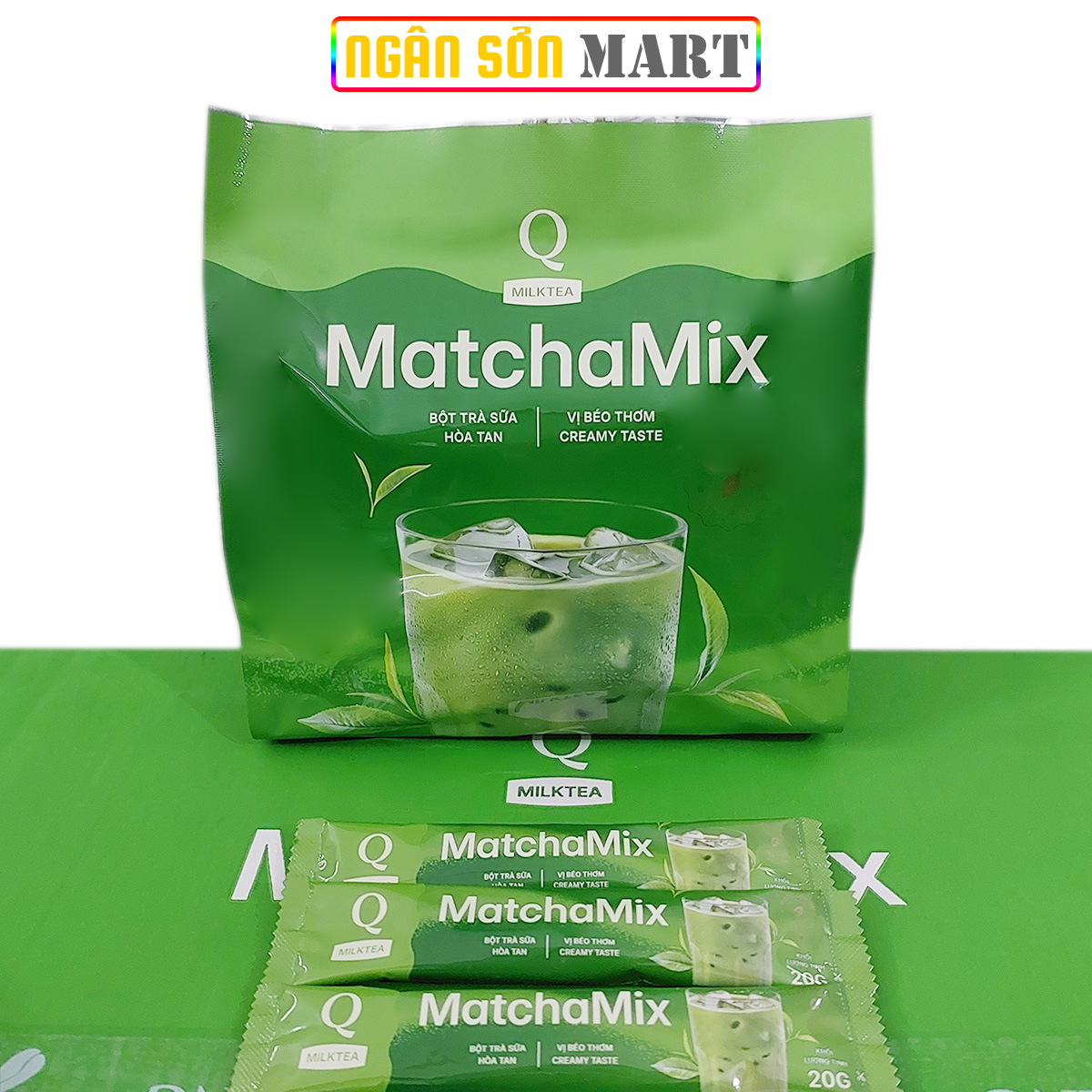 Trà Sữa Hòa Tan MatchaMix Trần Quang bịch 480g (24 gói nhỏ 20g)